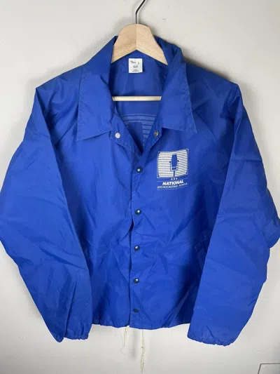Pre-owned Vintage National Broadcasting Coach Jacket In Blue