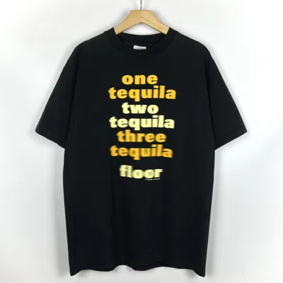 Pre-owned Vintage One Two Tree Tequila Sunfaded Funny T Shirt 90's In Black