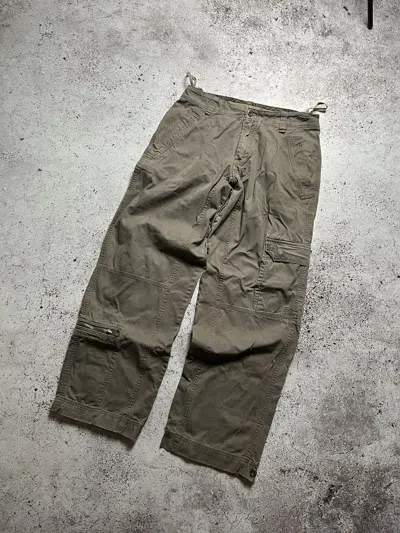 Pre-owned Vintage Parachutes Y2k Denim Pants Balenciaga Style In Brown