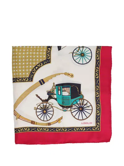 Pre-owned Vintage Patterned Scarf In Neutral