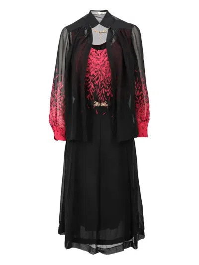 Pre-owned Vintage  Silk Belted Dress