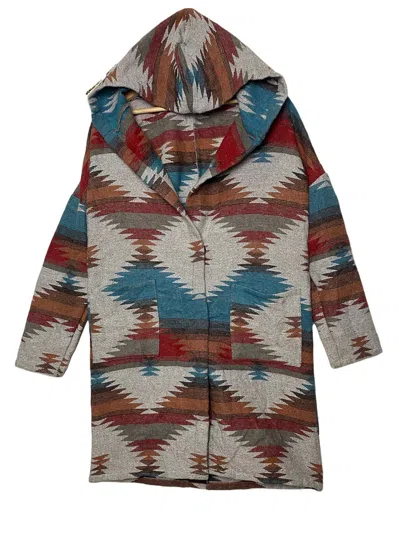 Pre-owned Vintage Radarista Chimayo Navajo Style Blanket Coat Jacket In Multicolor