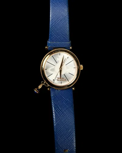Pre-owned Vintage Regal Leather Watch In Blue