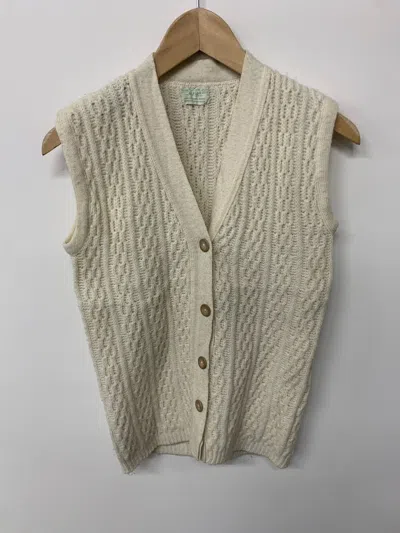 Pre-owned Vintage Sears Aran Knit Sweater Vest In White