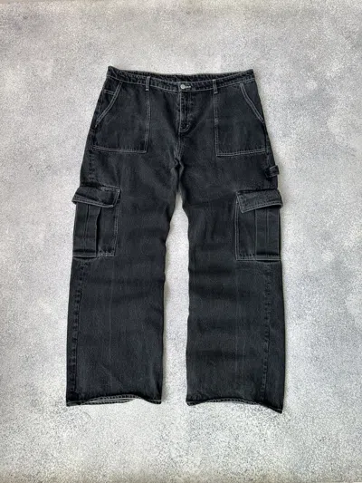 Pre-owned Vintage Skateboard Baggy Black Cargo Y2k Heavy Denim Jeans