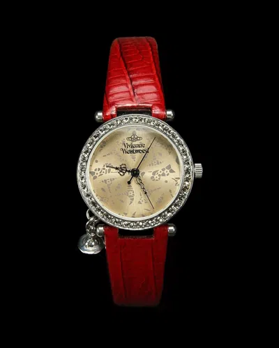 Pre-owned Vintage Snakeskin Watch In Red