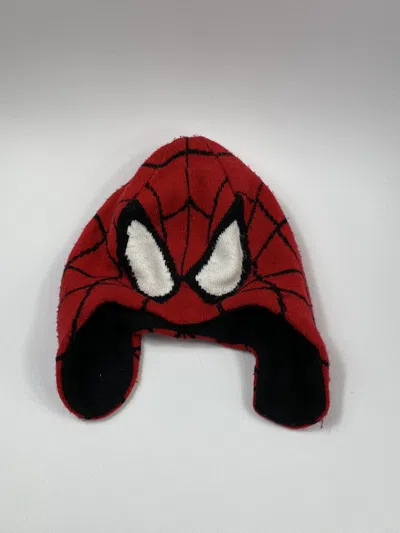 Pre-owned Vintage Spider Man Y2k All Over Print Hat In Red