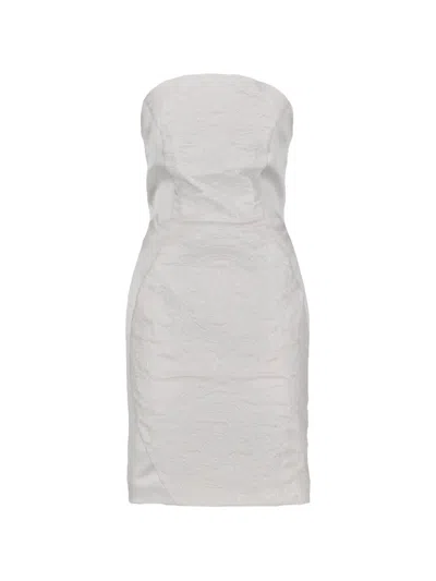 Pre-owned Vintage Strapless Mini Dress In Silver