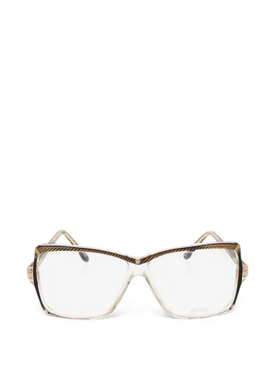 Pre-owned Vintage Striped Oversized Sunglasses In Neutrals