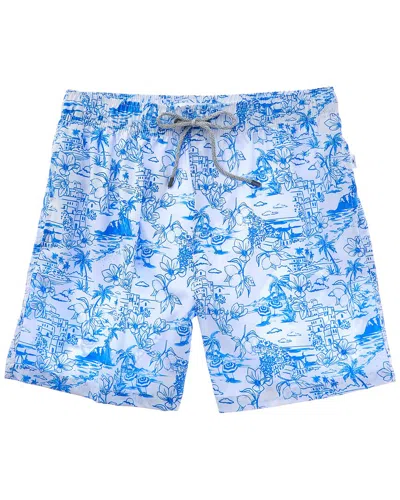 Vintage Summer 4-way Stretch Volley Short In Blue