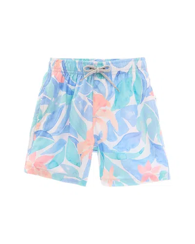 Vintage Summer Kids' 4 Way Stretch Volley Swim Short In Blue