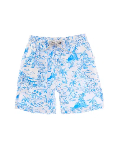 Vintage Summer Kids' 4 Way Stretch Volley Swim Short In Multi