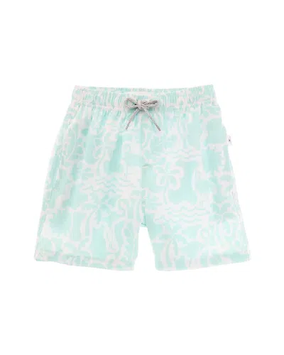 Vintage Summer Kids' 4 Way Stretch Volley Swim Short In Multi
