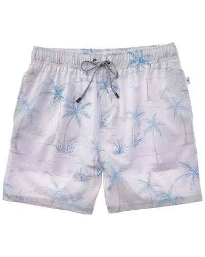 Vintage Summer 4-way Stretch Volley Swim Trunk In White