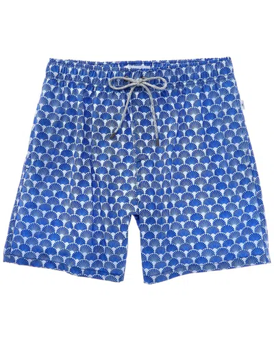 Vintage Summer 4-way Stretch Volley Swim Trunk In Blue