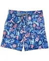 Vintage Summer 4-way Stretch Volley Swim Trunk In Blue