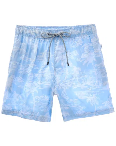 Vintage Summer 4-way Stretch Volley Swim Trunk In Blue