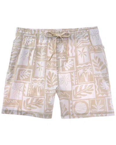 Vintage Summer 4-way Stretch Volley Swim Trunk In Brown