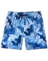 Vintage Summer 4-way Stretch Volley Swim Trunk In Blue
