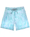 Vintage Summer 4-way Stretch Volley Swim Trunk In Blue