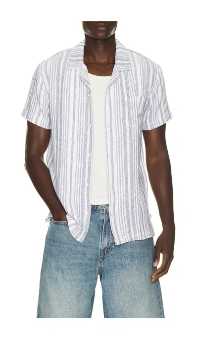 Vintage Summer Basket Weave Camp Shirt In Multi