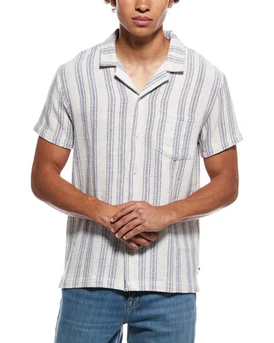 Vintage Summer Basketweave Shirt In White