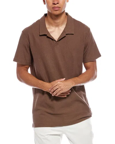 Vintage Summer Beach Pique Polo Shirt In Brown