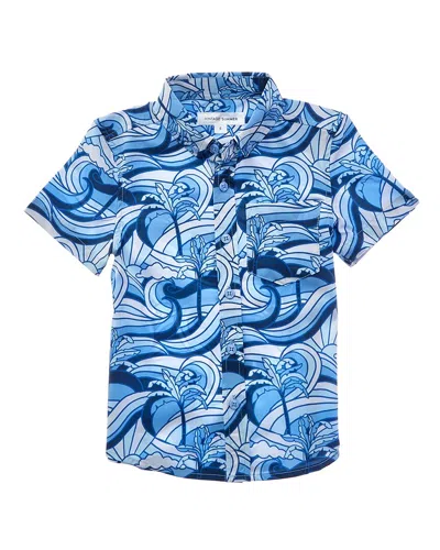 Vintage Summer Kids' Button-down Shirt In Blue
