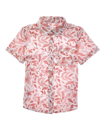 Vintage Summer Kids' Button-down Shirt In Orange