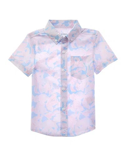 Vintage Summer Button-down Shirt In Purple