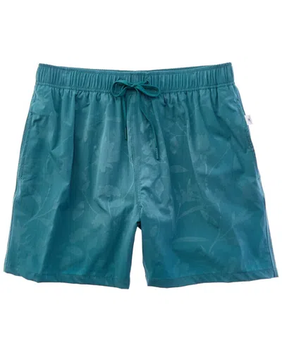 Vintage Summer Embossed Volley Swim Short In Green