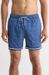 Vintage Summer Four-way Stretch Swim Trunks