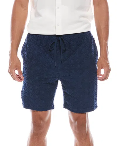 Vintage Summer Jacquard Towel Terry Short In Blue