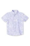 Vintage Summer Kids' Floral Stretch Button-down Shirt In Violet