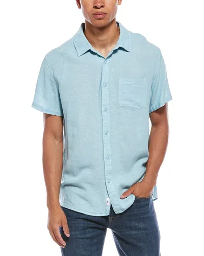 Vintage Summer Linen-blend Shirt In Blue