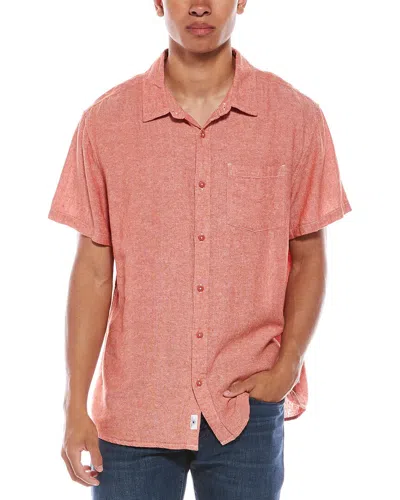 Vintage Summer Linen-blend Shirt In Red