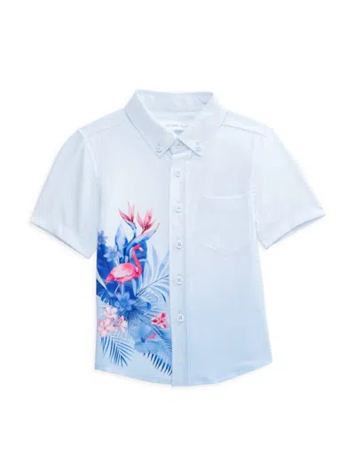 Vintage Summer Kids' Little Boy's & Boy's Graphic Print Shirt In Blue Multi