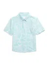 Vintage Summer Little Boy's & Boy's Tropical Print Shirt In Mint
