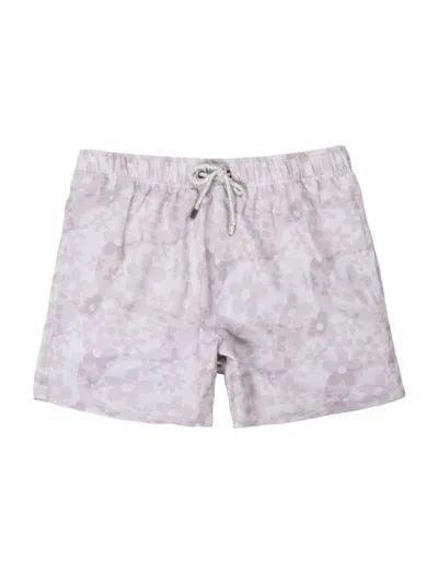 VINTAGE SUMMER MEN'S FLORAL SEERSUCKER STRETCH VOLLEY SWIM SHORTS