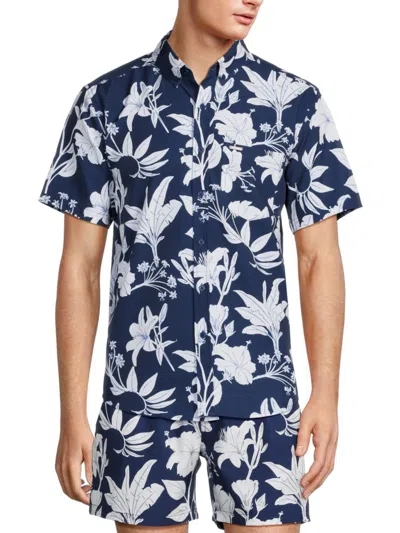 Vintage Summer Men's Floral Shirt In Navy