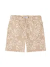 Vintage Summer Men's Leaf Print Shorts In Brown