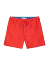 Vintage Summer Water Repellent Stretch Volley Swim Trunks In Red