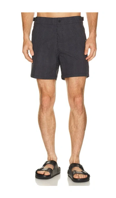 Vintage Summer Micro Seersucker Trunk In Black