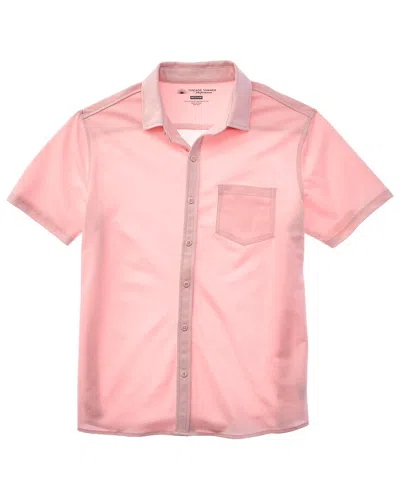 Vintage Summer Performance Pique Button-down Shirt In Pink