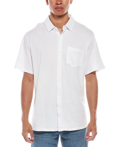 Vintage Summer Performance Seersucker Shirt In White