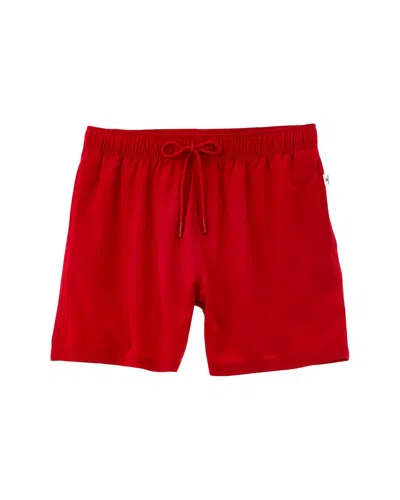 Vintage Summer Performance Stretch Landed Volley Swim Trunk In Red