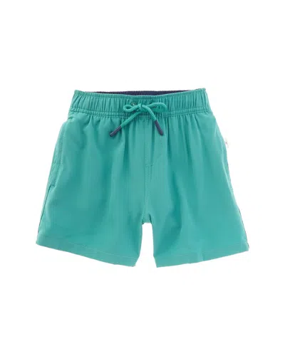 Vintage Summer Kids' Performance Stretch Lined Volley Swim Short In Blue