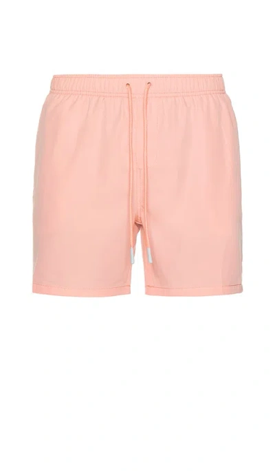 Vintage Summer Performance Stretch Lined Volley Swim Short In Coral