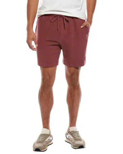 Vintage Summer Performance Tech Fleece Short In Burgundy