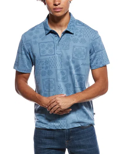 Vintage Summer Performance Tonal Pique Polo Shirt In Blue